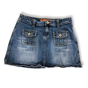 !It Jeans Mini Skirt Juniors Womens 5/6 Dark Blue Denim 4 Pocket Micro IT A-Line